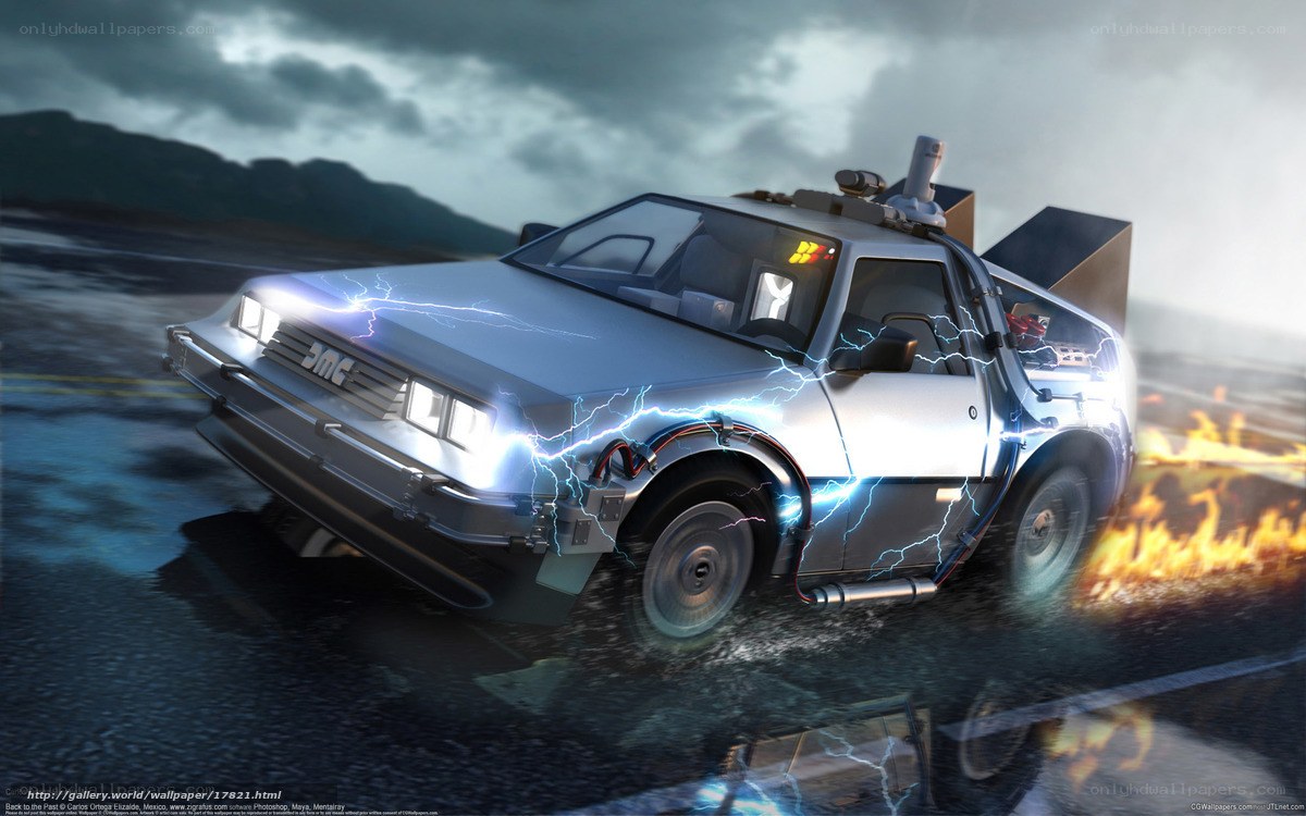 DeLorean time machine in action