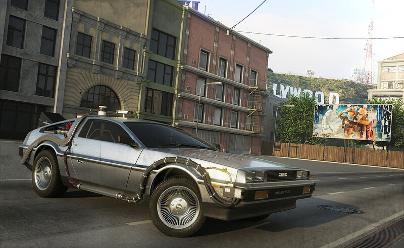 DeLorean time machine in Los Angeles