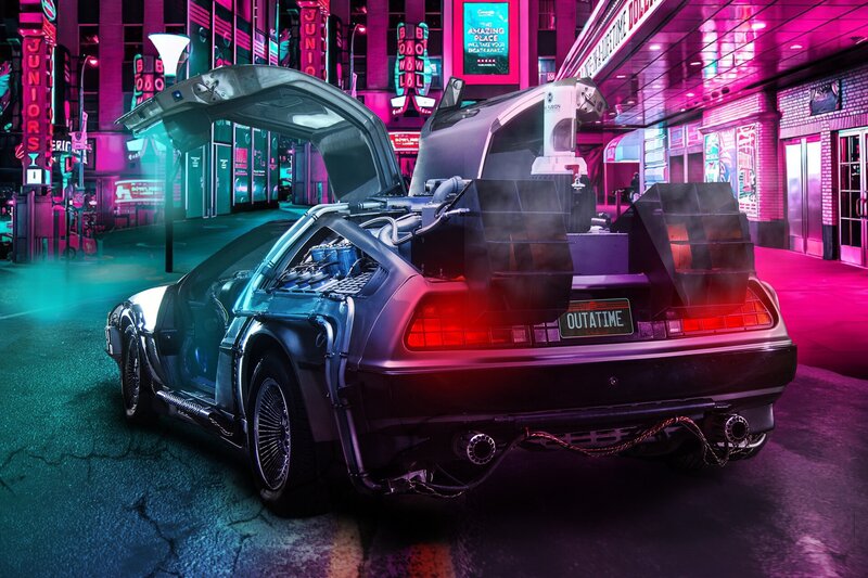 DeLorean Time Machine — Pink, Dramatic