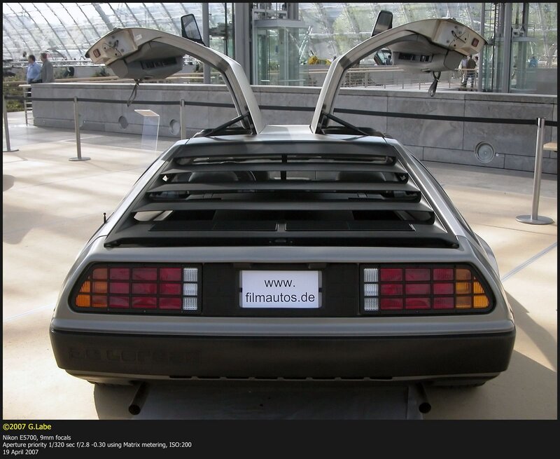 DeLorean time machine rear view