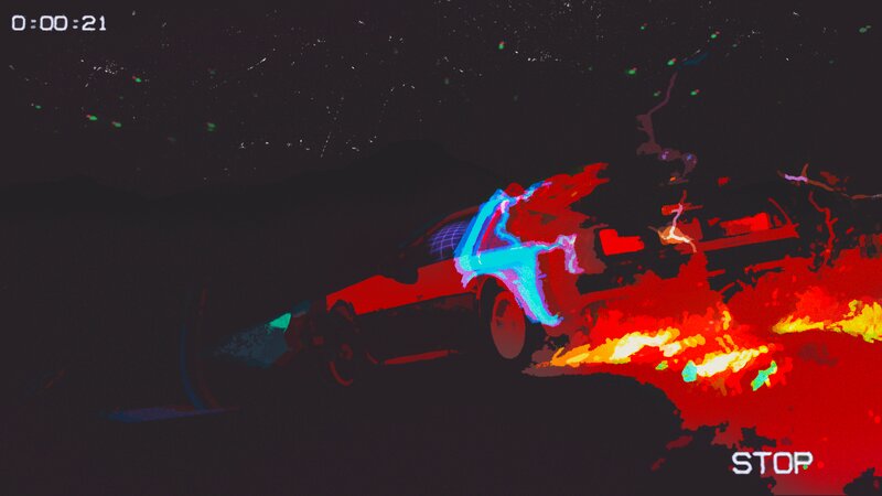 DeLorean Time Machine — Red, Dramatic