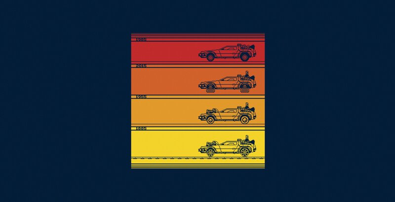 DeLorean Time Machine — Red, Retro