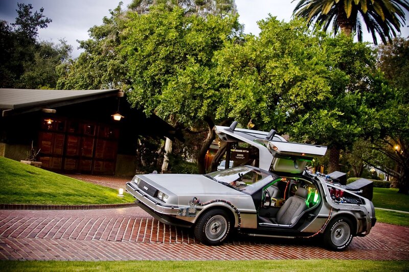 DeLorean Time Machine — Silver, Dramatic, Afternoon, Photograph, Car