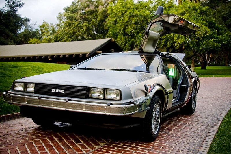 DeLorean Time Machine — Silver, Dramatic, Afternoon