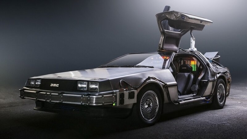 DeLorean Time Machine — Silver, Dramatic, Photograph, Car, Open Door