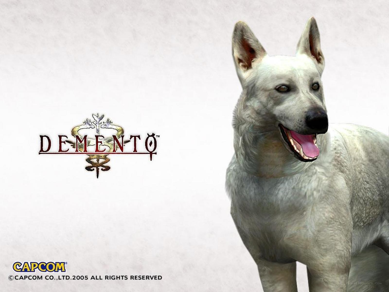 Demento game logo with dog