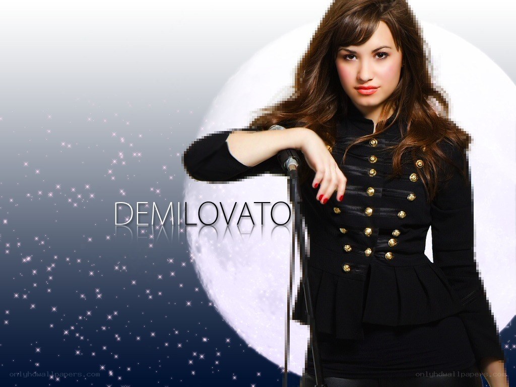 Demi Lovato at microphone