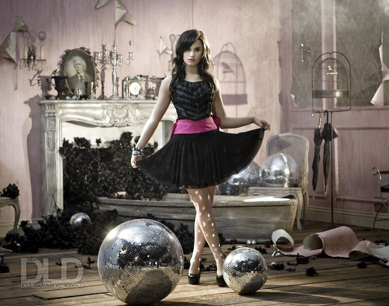 Demi Lovato in a pink room