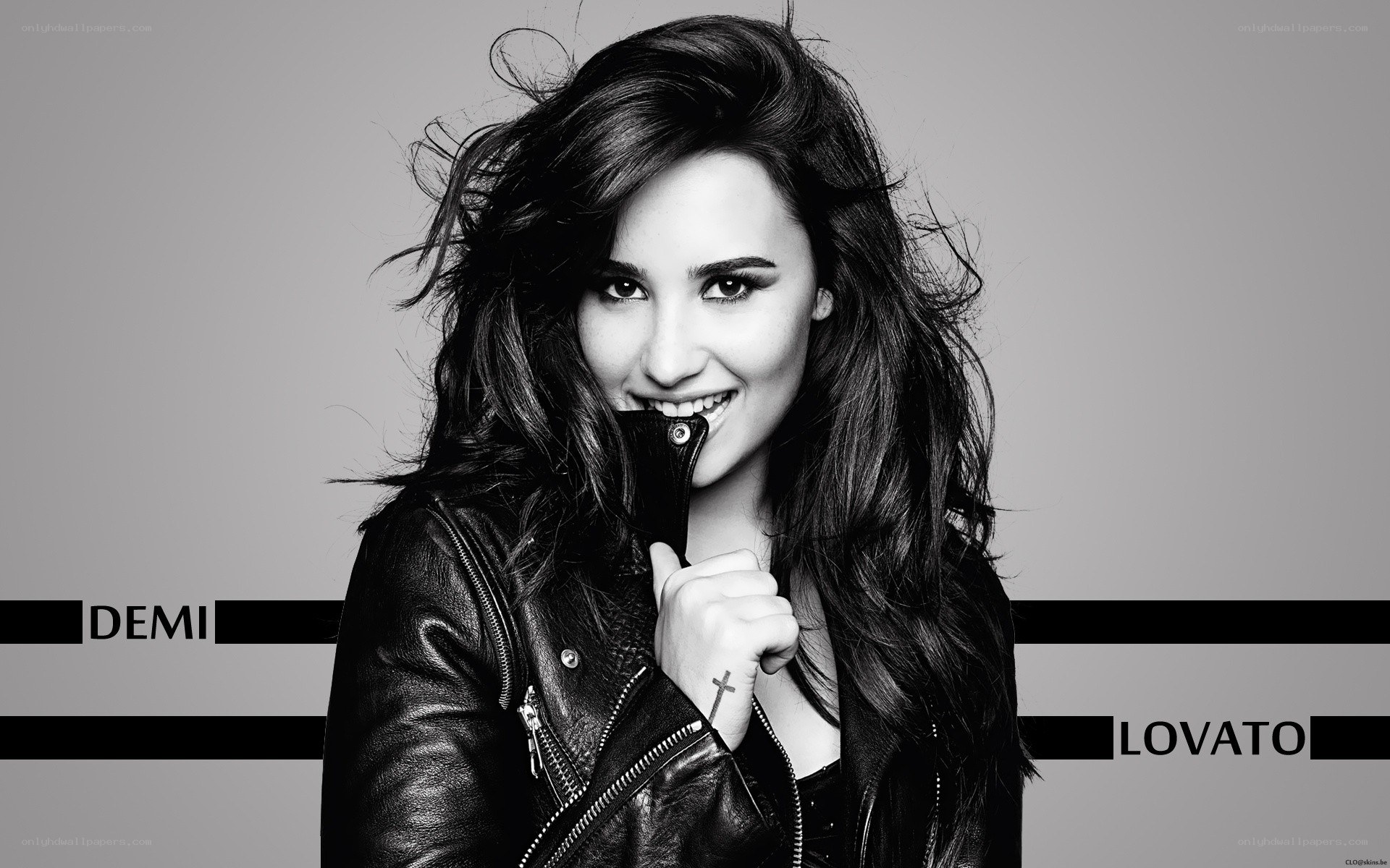 Demi Lovato in leather jacket