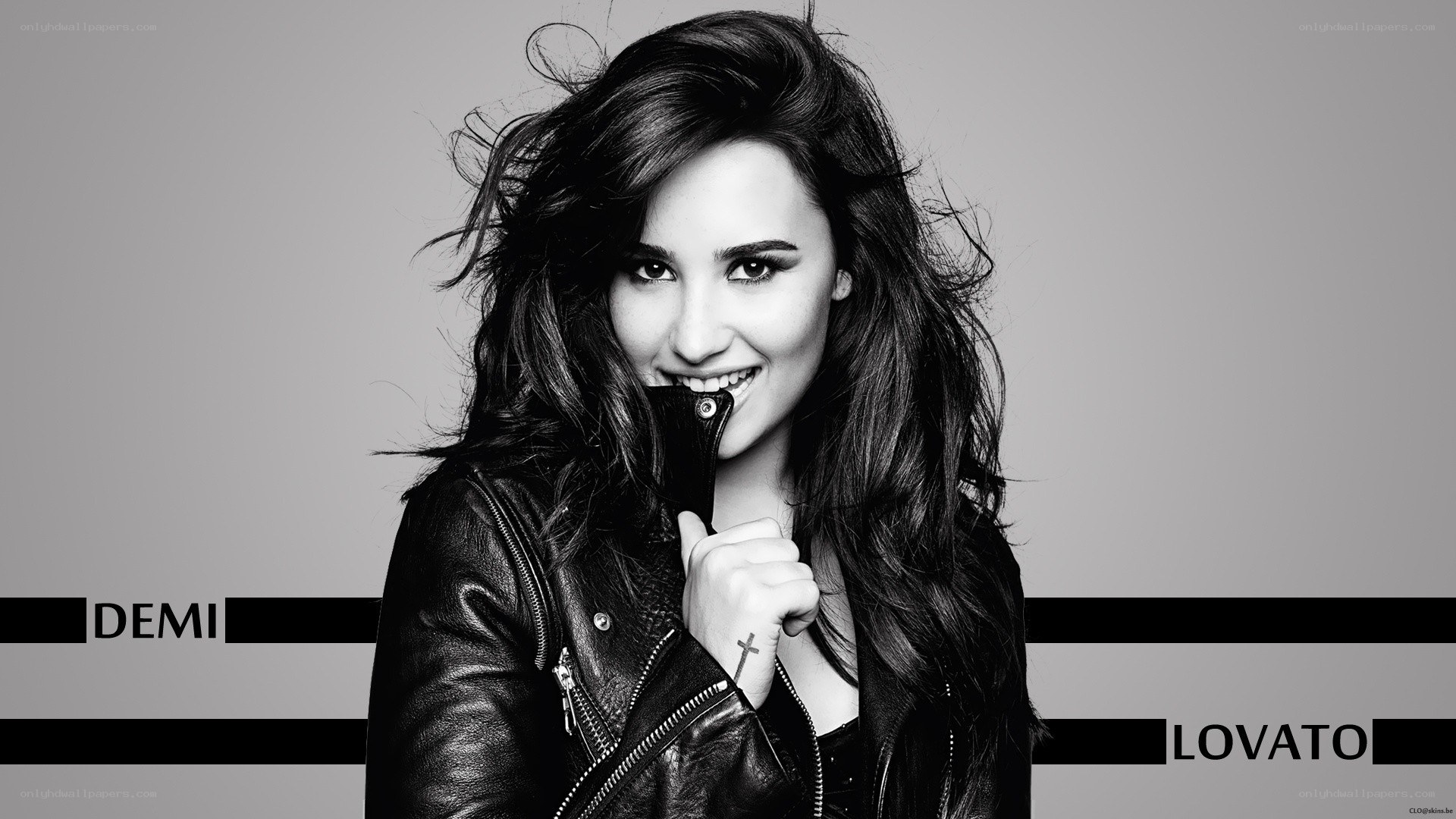 Demi Lovato in leather jacket