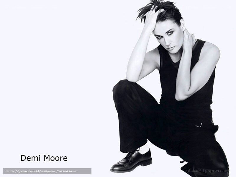 Demi Moore in black and white