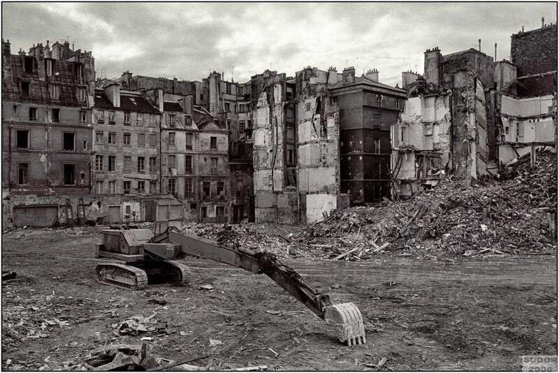 Demolition site in urban area