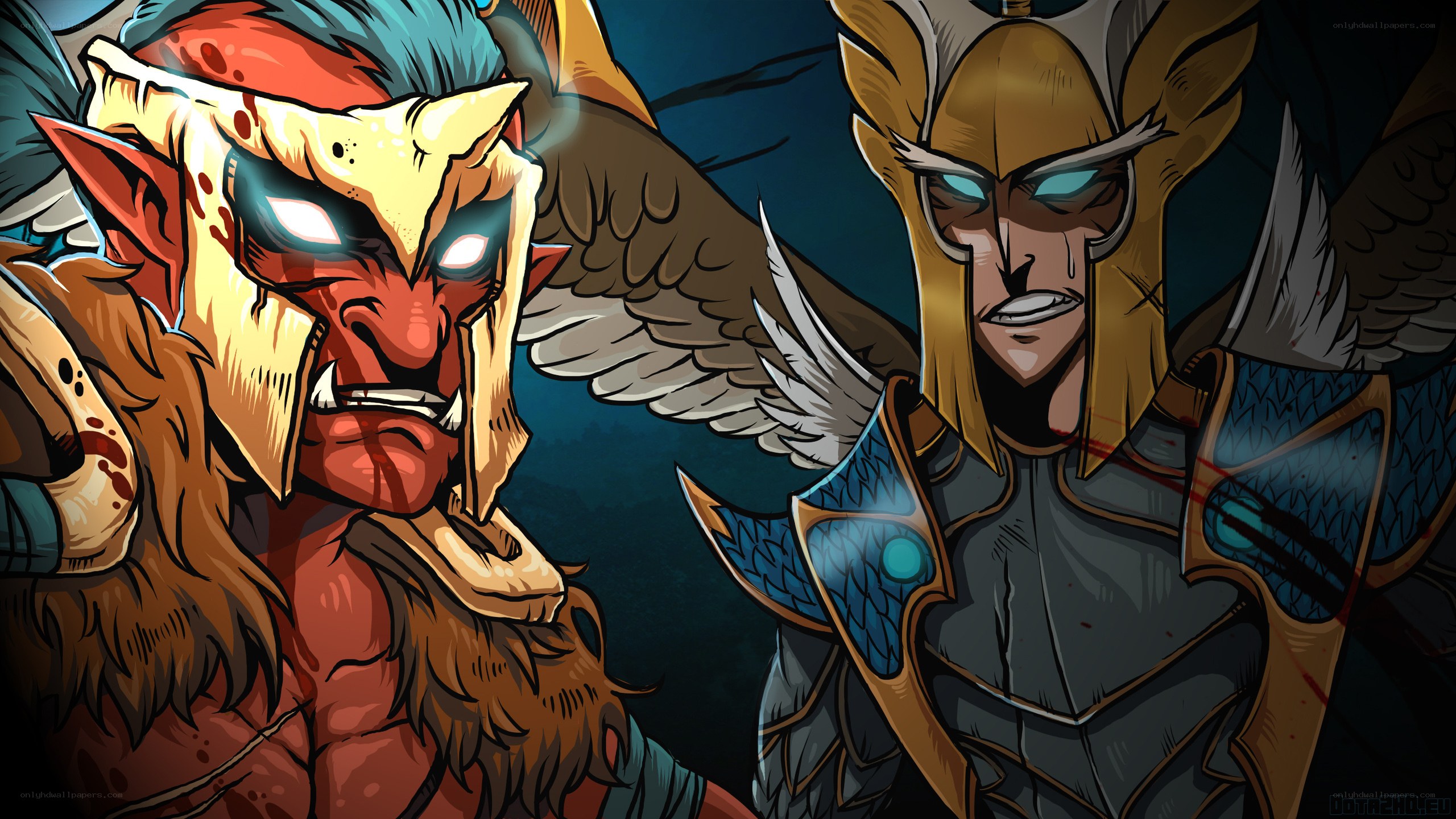 demon and angel confrontation