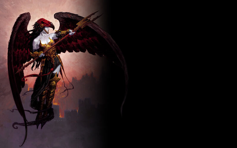 Demon angel with spear
