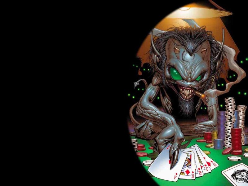 Demon at Poker Table