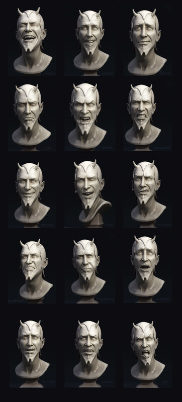 Demon bust expressions