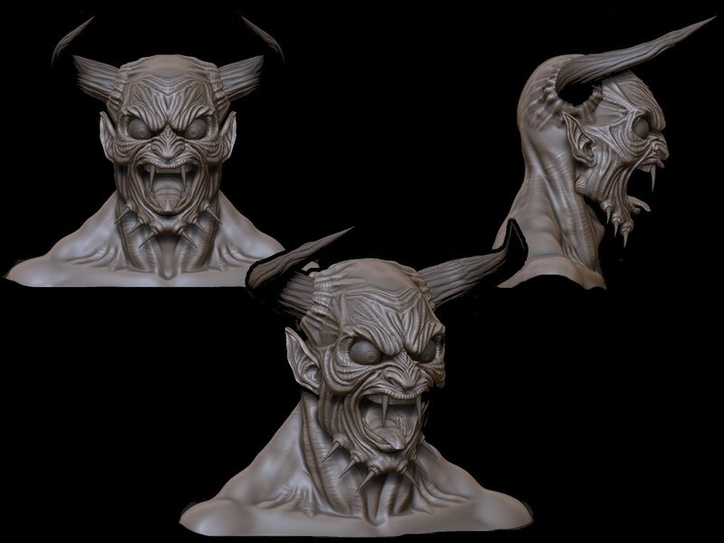 demon bust sculpture