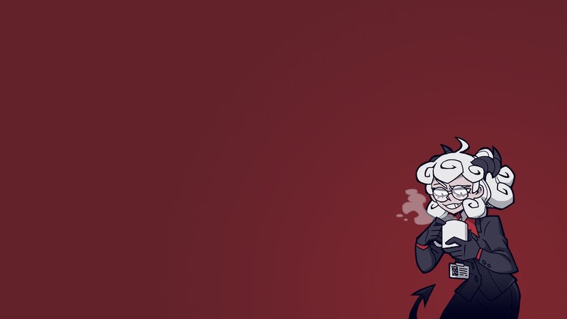 Demon Character Holding Cup