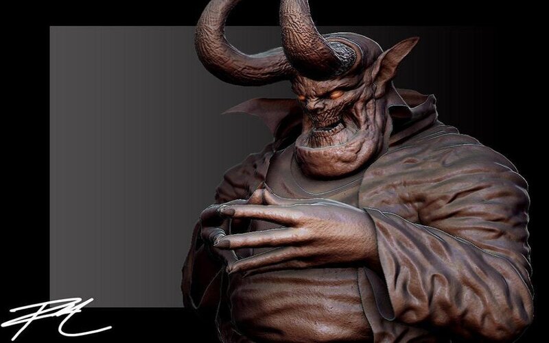 demon character sculpture