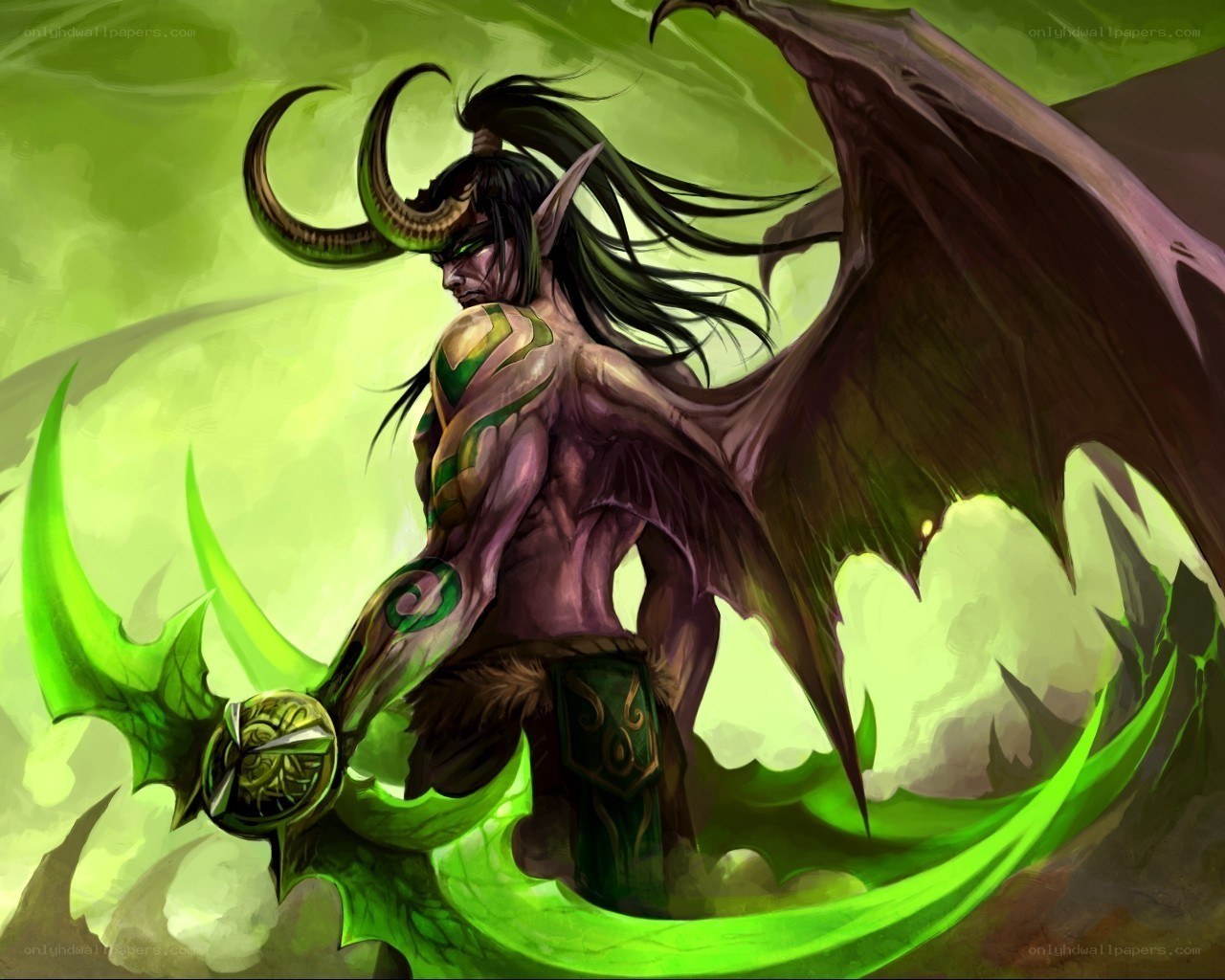 Demon character with green energy