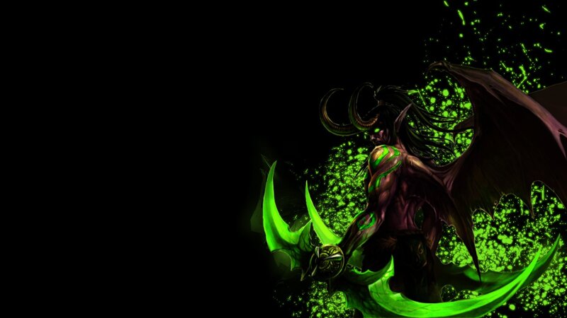 demon character with green energy
