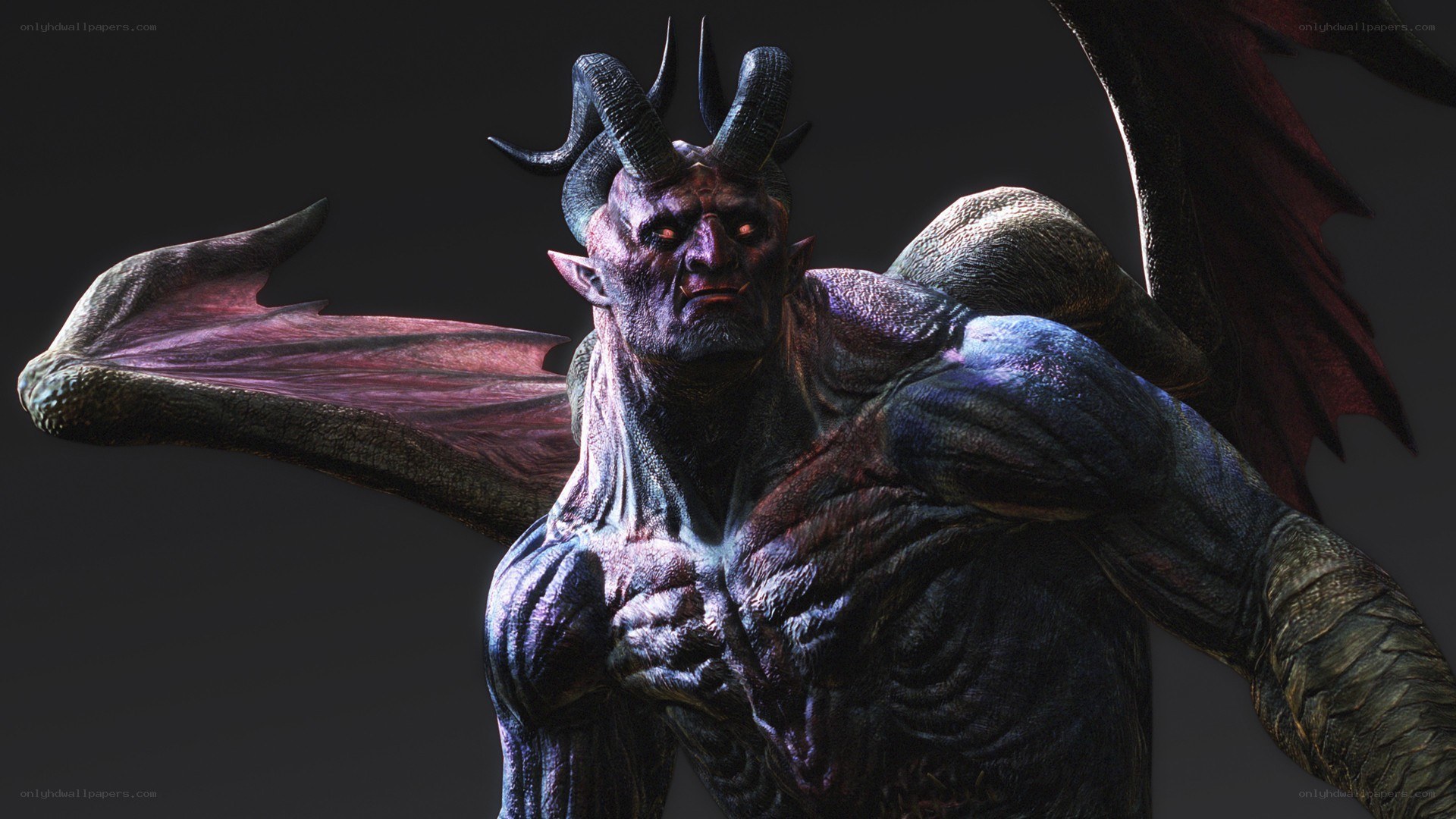 demon character with horns and wings