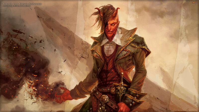 Demon Character with Horns — Brown