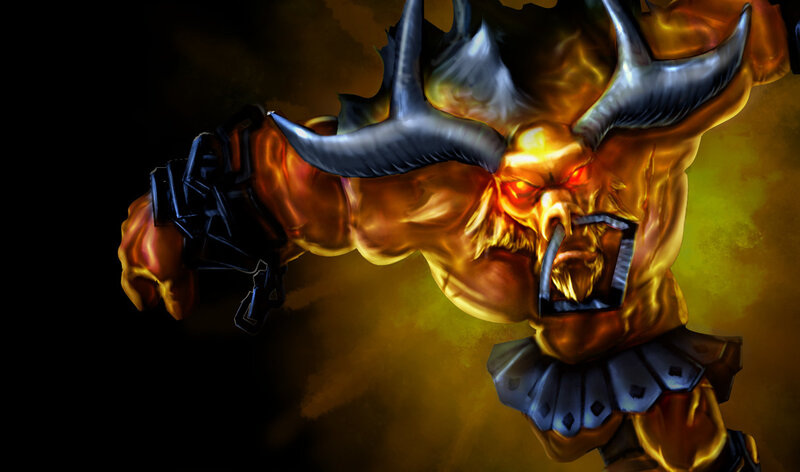 Demon Character with Horns — Orange