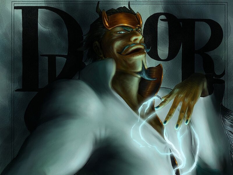 Demon character with lightning