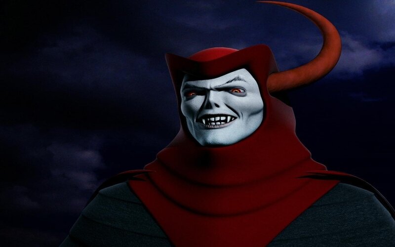 demon character with red horns