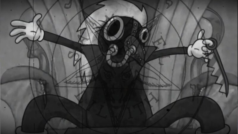 Demon Character with Scythe — Black