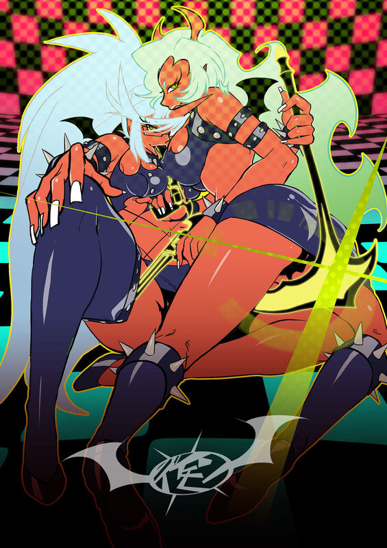 demon character with staff