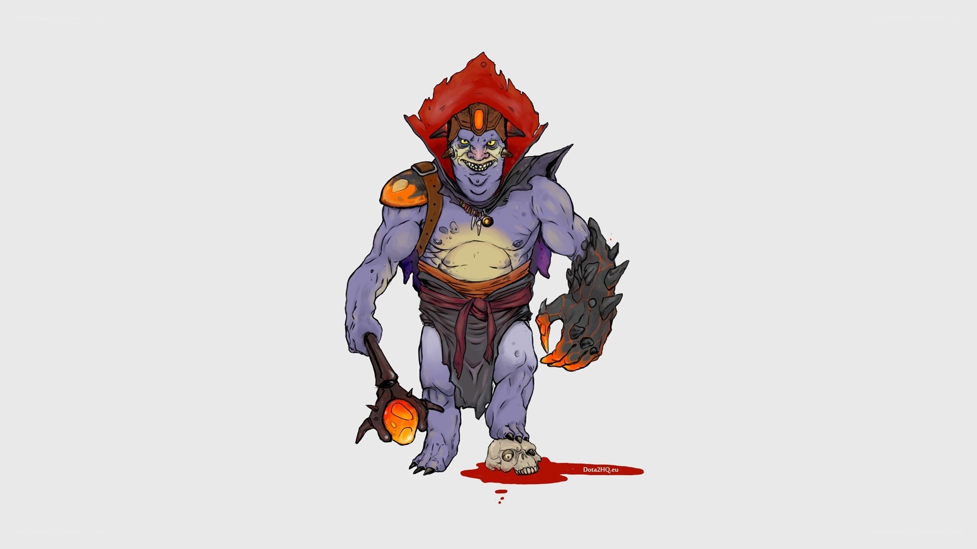 Demon character with weapon