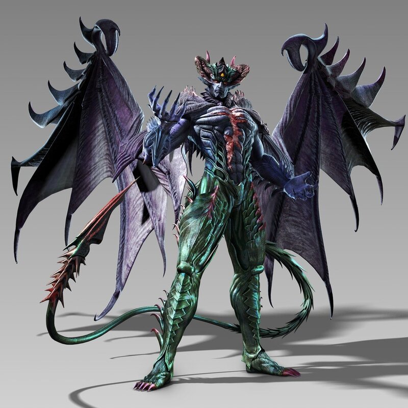 Demon Character with Wings — Green, Dramatic, 3d Render