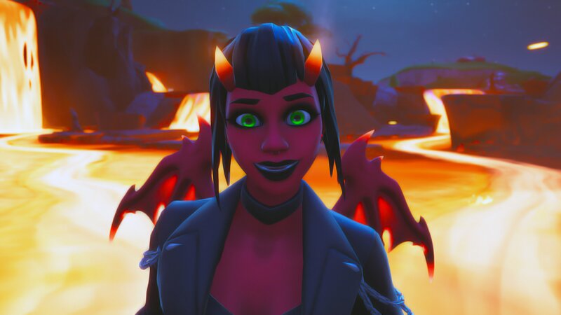 Demon Character with Wings — Purple