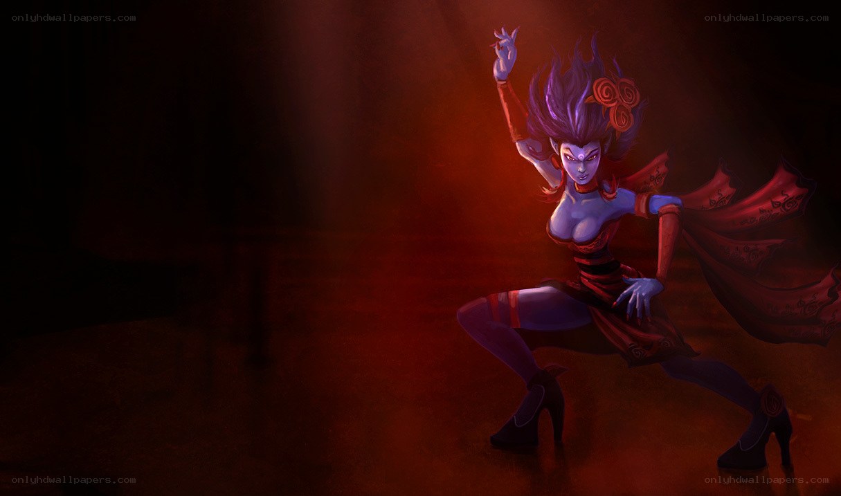 demon dancer in red light