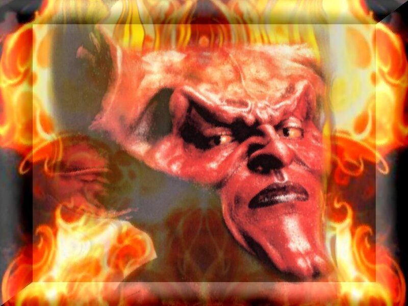 demon face in flames