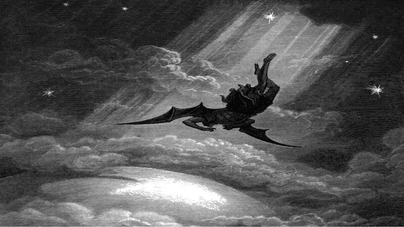 Demon Falling Through Sky