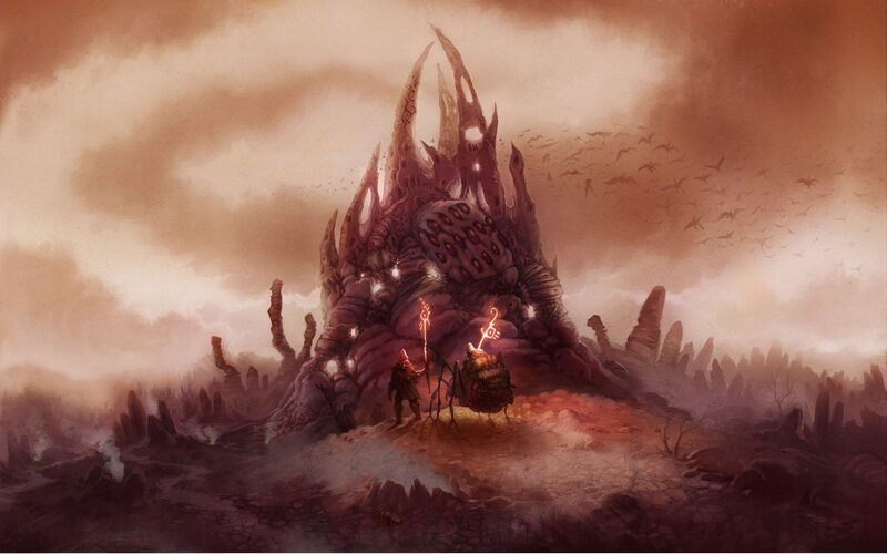demon fortress in a wasteland
