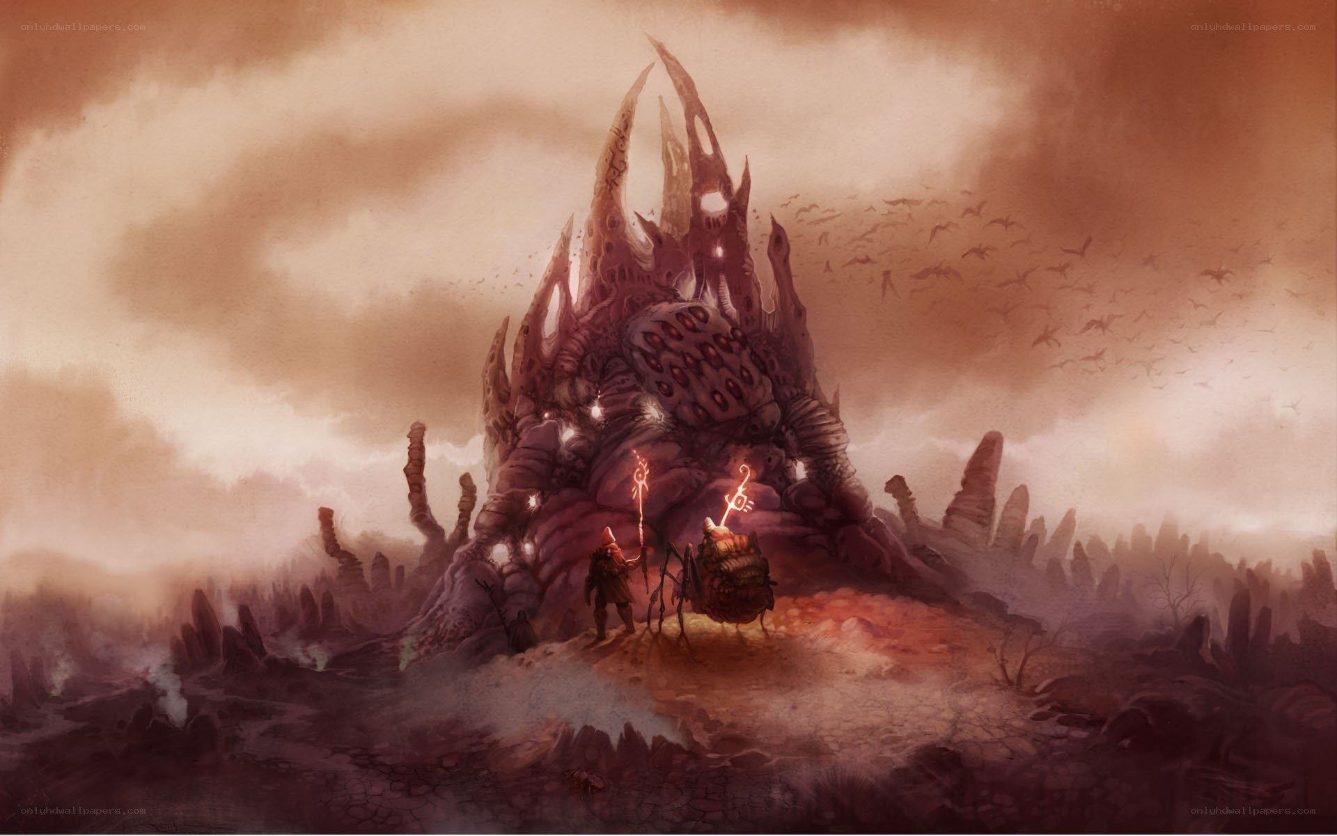 demon fortress in a wasteland