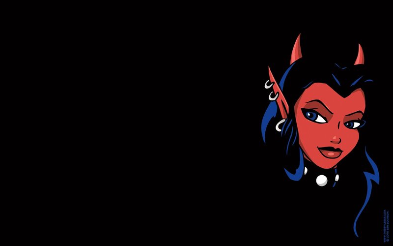 demon girl character portrait