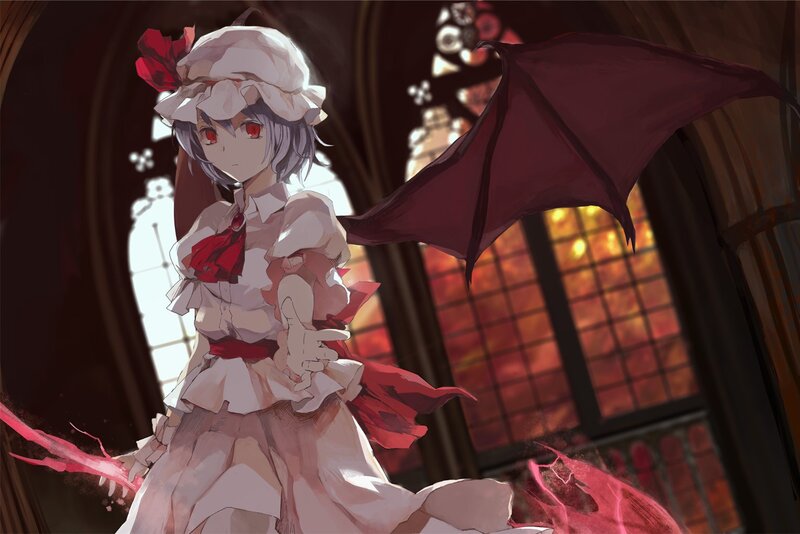 Demon girl in a church