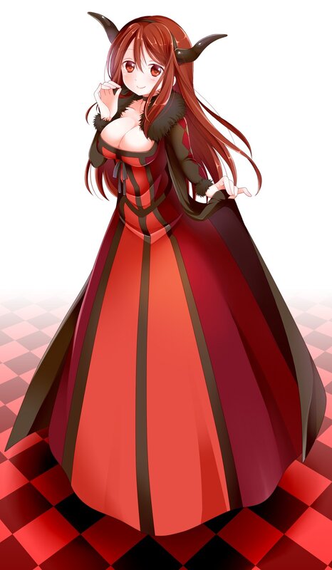 demon girl in red dress