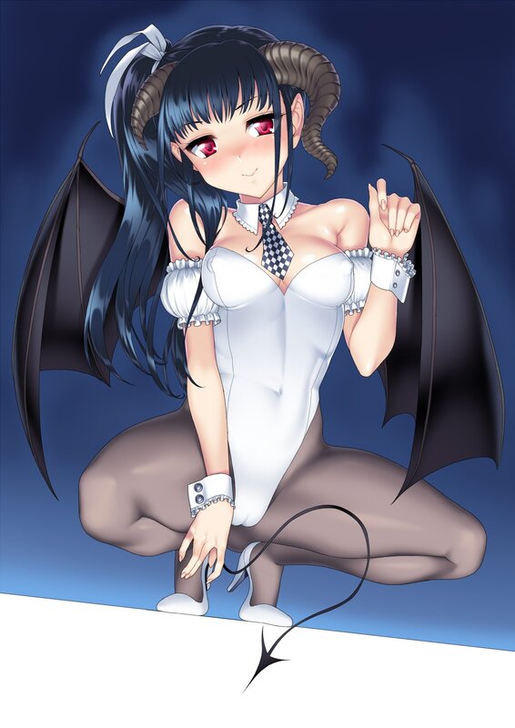 demon girl in white dress