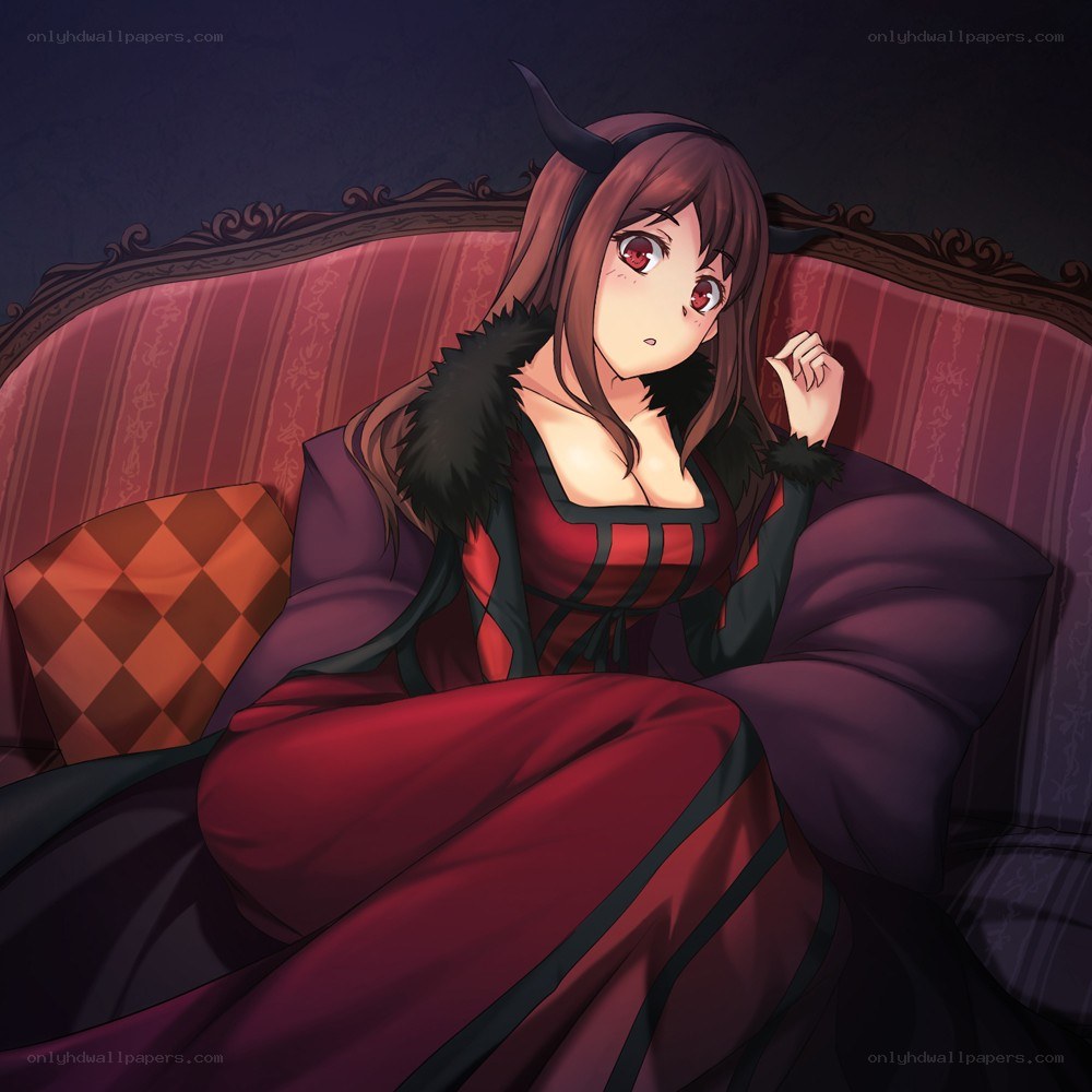 Demon girl on a couch