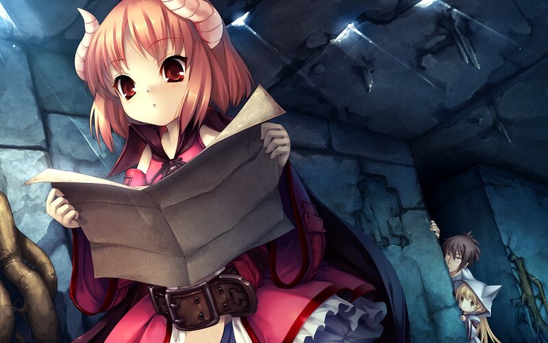demon girl reading map