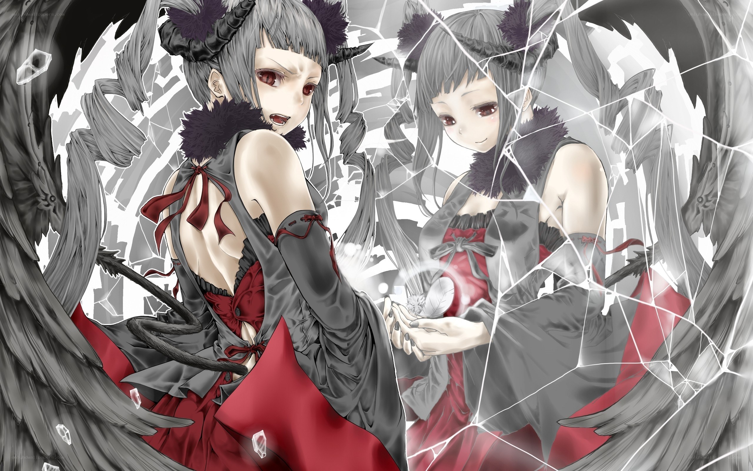 Demon girl with broken mirror