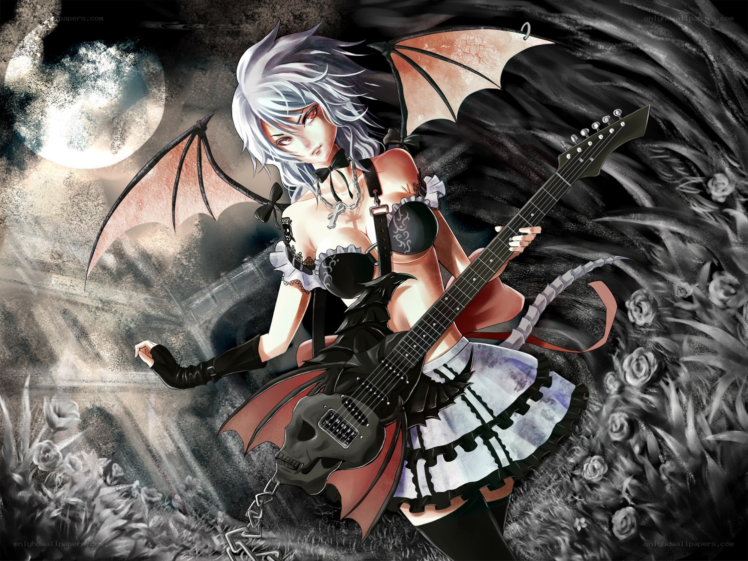 demon girl with guitar