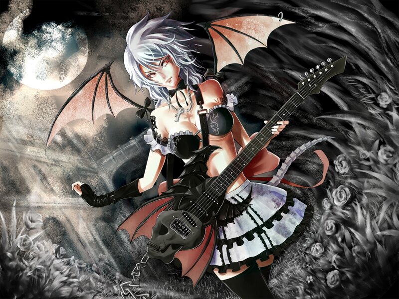 demon girl with guitar