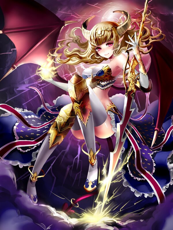 Demon girl with lightning magic